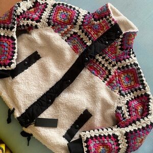 Free People x BLANK NYC Cuddle up Crochet Jacket XS